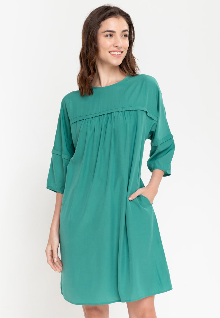 CALICO Bubble Sleeve Shift Dress – badomoda